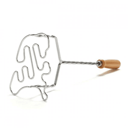 Holländischer Metallstampfer mit Holzgriff 37 cm