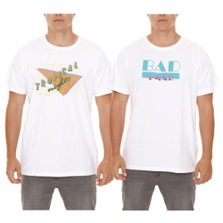 BAD+MAD Tee Herren Baumwoll-T-Shirt mit verschiedenen Prints Rundhals-Shirt BMTR00X Weiß