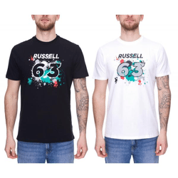 Mercedes-Benz AMG Petronas F1 MAPF1 FW George #63 Herren Baumwoll-Shirt mit George Russel Print Rundhals-Shirt 701220866 Schwarz oder Weiß