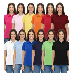 ELEVATE Helios Damen Polo-Shirt Baumwolle Polo-Hemd Pique-Strick 180 g/m² 38107 in Weiß, Rot, Blau, Gelb, Pink, Orange, Grün oder Schwarz