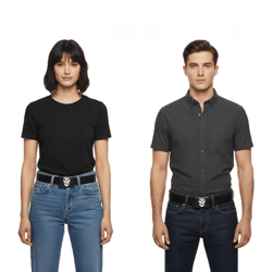MISFITS Gürtel der Punk-Band für Damen und Herren mit aufgenähtem Schriftzug und Schnalle mit Patch Freizeit-Gürtel BT109172MIS Schwarz