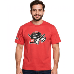 European League Of Football Helvetic Guards Herren T-Shirt mit großem Frontprint Baumwoll-Shirt Tomate Rot
