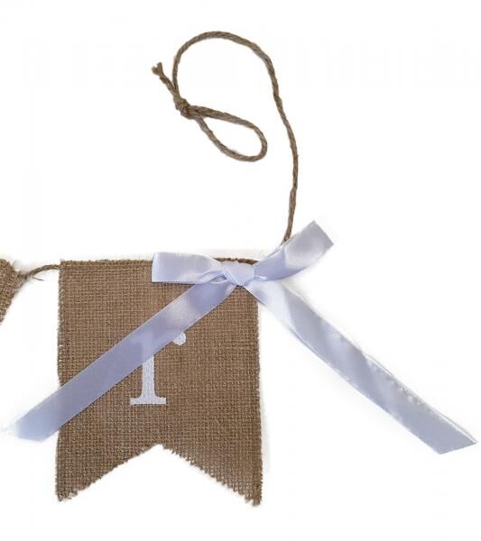 Oster-Girlande mit Aufschrift "Happy Easter" und wei&szlig;en Schleifen Wimpel-Kette H&auml;nge-Deko Dekoband 976192 Beige