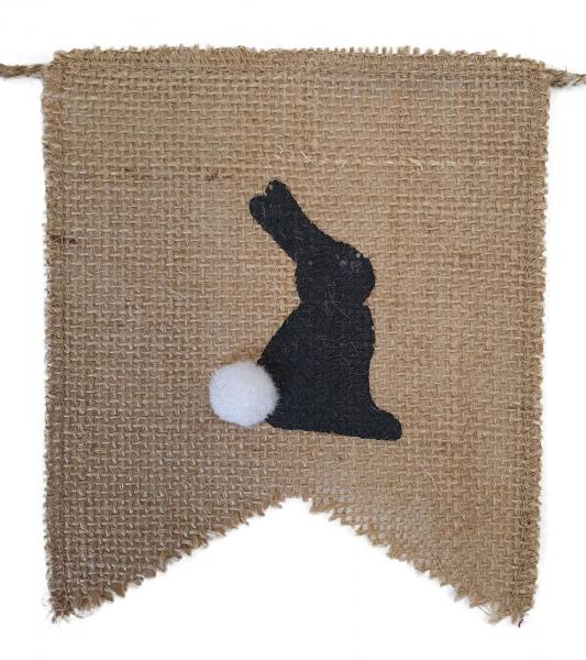 Oster-Girlande mit Aufschrift "Happy Easter" und wei&szlig;en Schleifen Wimpel-Kette H&auml;nge-Deko Dekoband 976192 Beige