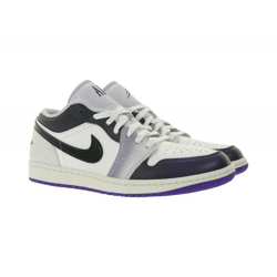 NIKE Air Jordan 1 Low Women's Sneakers Genuine Leather Basketball Sneakers HF5759-101 Black/White/Purple/Gray