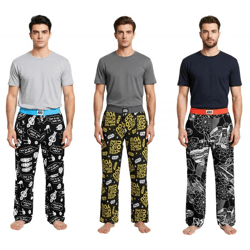 RE:COVERED X STAR WARS Pyjama-Hose Herren Schlafanzug-Hose mit verschiedenen Prints Loungepants in Schwarz/Gelb oder Schwarz/Weiß