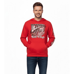 Hollister X NHL Detroit Red Wings Herren Hoodie mit Team-Logo-Print Baumwoll-Pullover 322-221-1606-500 Rot