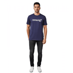 klassisches Formula E Herren T-Shirt nachhaltiges Baumwoll-Shirt mit Formula E Logo Sommer-Shirt Motorsport 701224451 001 Blau
