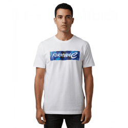 extravagantes Formula E Herren T-Shirt Baumwoll-Shirt mit Camouflage Formula E Logo Sommer-Shirt 701223604 001 Weiß