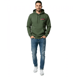 weicher ON THAT ASS Vince Herren Hoody Kapuzen-Pullover Baumwoll-Sweater mit Kängurutasche Hoodie Oliv-Grün