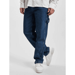 bequeme Karl Kani Herren Jeans Reißverschluss Taschen mit Baumwolle Blau