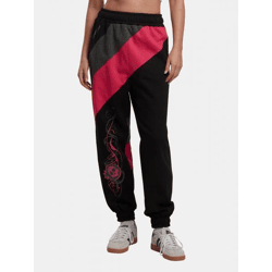 bequeme Dangerous DNGRS Damen Hose mit Baumwolle Schwarz/Pink