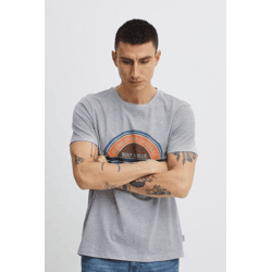 klassisches BLEND Herren T-Shirt mit Rundhals Shirt 20715022-200274 Grau