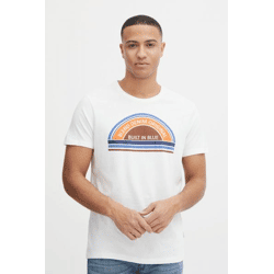 klassisches BLEND Herren T-Shirt mit Rundhals Shirt 20715022-110602 Weiß