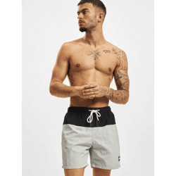 moderne Urban Classics Herren Hose Kordelzug Reißverschluss 120 g/m² Grau/Schwarz