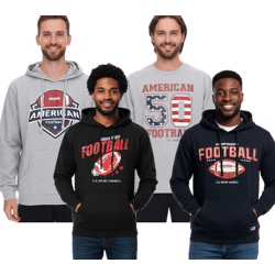 U.S. SPORT AMERICA Men's Sweatshirts with or without a hood and lettering; Cotton Hoodie; Summer Sweatshirt; Gray, Blue, or Black