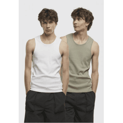 sportliches Urban Classics Herren T-Shirt Stretch 220 g/m² mit Baumwolle Weiß/Grün