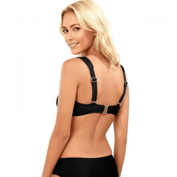zeitloses Damen Bikini-Set zweiteiliger Minimizer mit gepolsterten Trägern Bademode E-Körbchen 914316 Schwarz