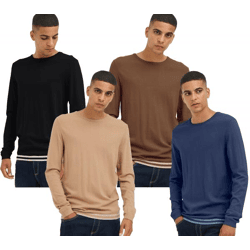 klassischer BLEND Herren Feinstrickpullover mit Rundhals Strickpullover 20717260 Schwarz, Braun, Blau oder Beige