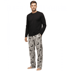 RE:COVERED X Star Trek Loungepants Herren Schlafanzug-Hose mit Star-Trek-Print Baumwolle Pyjama-Hose RCVCM652 Grau