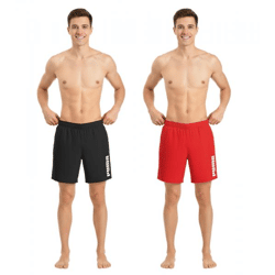 Puma Herren Bade-Shorts Sommer-Shorts mit Taschen stylische Schwimm-Hose Bademode Schwarz oder Rot