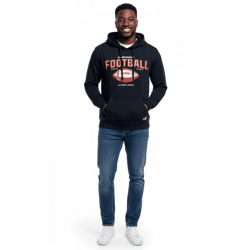 U.S. SPORT AMERICA Herren Hoodie mit Kapuze und großem Schriftzug Baumwoll-Hoodie Sommer-Pullover Freizeit-Hoodie Blau