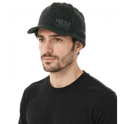 From First To Last Unisex Post-Hardcore-Band Schirm-Beanie mit Band-Stickerei Strick-Mütze Fan-Beanie KC106310FTL Grau