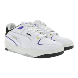 PUMA SLIPSTREAM Echtleder-Schuhe im Retro-Vibe Freizeit-Sneaker mit farbigen Akzenten Schnür-Schuhe 39326602 Weiß/Lila