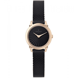 Pierre Cardin Damen Armband-Uhr schlichtes Ziffernblatt analoge Quarz-Uhr mit Edelstahl-Armband 3ATM 27mm CPI.2516 Schwarz/Gold