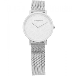 Pierre Cardin Damen Armband-Uhr analoge Quarz-Uhr mit Edelstahl-Armband 3ATM 31mm CBV.1508 Silber