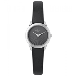 Pierre Cardin Damen Armband-Uhr schlichtes Ziffernblatt analoge Quarz-Uhr mit Leder-Armband 3ATM 27mm CPI.2510 Schwarz/Silber