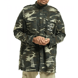 Sixth June Herren Langarm-Hemd im Camouflage-Look Baumwoll-Hemd mit Knöpfen M2344VJA Grün/schwarz/Braun