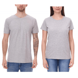 SANTINO Jaro T-Shirt aus Bio-Baumwolle Kurzarm-Shirt Basic-Shirt meliert 160 gr/m2 Grau