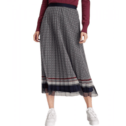 DELMAO Damen Rock stylischer Maxi-Rock Plissee-Rock mit Falten 60748663 Blau/Rot