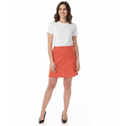 Aniston CASUAL Damen Rock Mini-Rock Kariert Schlupfrock 33158658 Orange/Pink