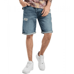 ONLY & SONS Avi Loose Men's Jeans Shorts in a Distressed Look Denim Pants 22015232 Blue
