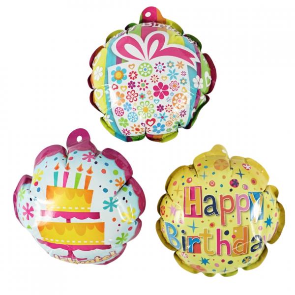 Self-inflating birthday balloon, 9 cm, set of 3