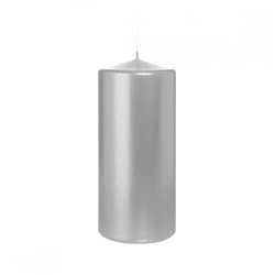 Gala stump candle silver 6.8 x 15 cm