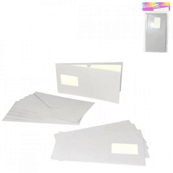 Doppelkarte mit Umschlag grau 5er-Set