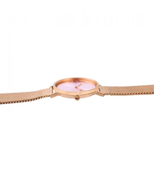 Pierre Cardin Damen Zweizeiger-Armband-Uhr Ziffernblatt mit Marken-Kürzel analoge Quarz-Uhr mit Edelstahl-Armband 3ATM 31mm CBV.1519 Rose-