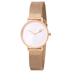 Pierre Cardin Damen Zweizeiger-Armband-Uhr Ziffernblatt mit Marken-Kürzel analoge Quarz-Uhr mit Edelstahl-Armband 3ATM 31mm CBV.1519 Rose-