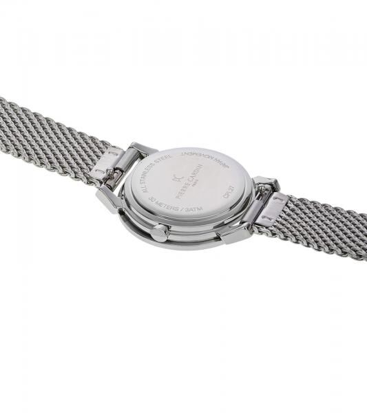 Pierre Cardin Damen Zweizeiger-Armband-Uhr modernes Ziffernblatt analoge Quarz-Uhr mit Edelstahl-Armband 3ATM 27mm CPI.2505 Silber