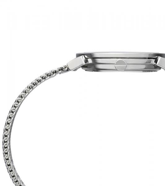 Pierre Cardin Damen Zweizeiger-Armband-Uhr modernes Ziffernblatt analoge Quarz-Uhr mit Edelstahl-Armband 3ATM 27mm CPI.2505 Silber