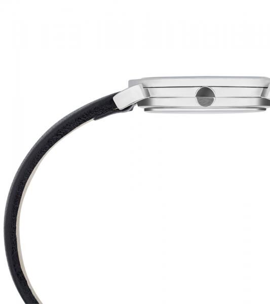 Pierre Cardin Damen Armband-Uhr schlichtes Ziffernblatt analoge Quarz-Uhr mit Leder-Armband 3ATM 27mm CPI.2507 Schwarz/Wei&szlig;/Silber