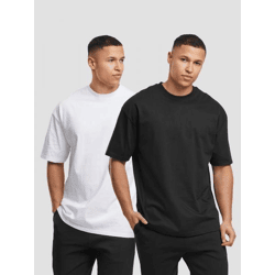modernes DEF Herren T-Shirt Oversize mit Baumwolle Schwarz/Weiß