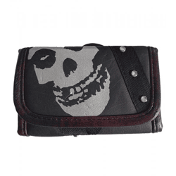 Misfits Stilvolle Band-Brieftasche mit Totenkopf-Motiv Portemonnaie GW108443MIS Schwarz/Weiß