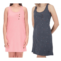 ALIFE AND KICKIN CamyAK B Damen Mini-Kleid gepunktetes Baumwoll-Kleid Sommer-Kleid Navy oder Rosa
