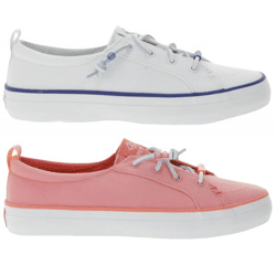 SPERRY Crest Vibe Canvas Damen Freizeit-Sneaker nachhaltige Alltags-Schuhe Schlupf-Schuhe STS884 Flamingo Pink oder Weiß