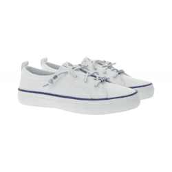 SPERRY Crest Vibe Canvas Damen Freizeit-Sneaker nachhaltige Alltags-Schuhe Schlupf-Schuhe STS88472 Weiß/Blau