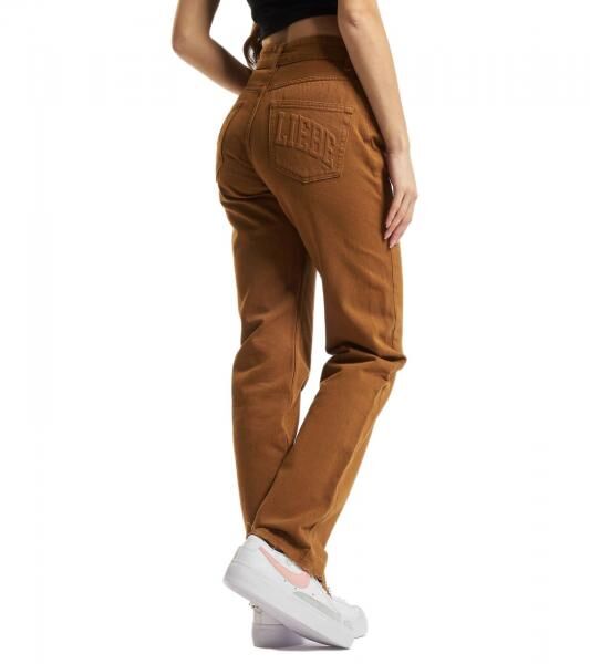 KEINE LIEBE Damen Loose-Fit Jeans Baumwoll-Hose Denim-Hose Mittelbraun